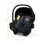 Scoica auto, Lionelo, i-Size Astrid, 0-13 Kg, 40-87 cm, Cu salteluta, Testat ADAC, Conform cu standardul european de securitate R129, Negru/Gri - 11