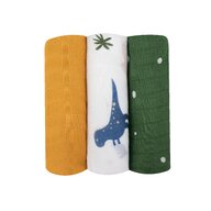 Set 3 scutece, Lionelo,Multifunctionale Dino, Din Bambus, 70x70 cm, Multicolor