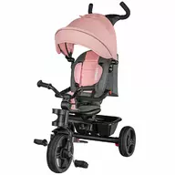 Lionelo - Tricicleta Haari, Suport picioare, Control al directiei, Scaun reversibil, Rotire 360 grade, Pliabila, Conform cu standardul european de securitate EN71, Bubblegum, Resigilat