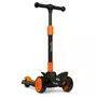 Trotineta, Lionelo, Timy, Copii, Ultrapliabila, Pana la 50 Kg, Cu design ergonomic, Cu lumini LED, 26 5 x 60 x 64-76 cm, 3 ani+, Portocaliu/Negru - 6