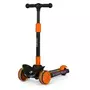 Trotineta, Lionelo, Timy, Copii, Ultrapliabila, Pana la 50 Kg, Cu design ergonomic, Cu lumini LED, 26 5 x 60 x 64-76 cm, 3 ani+, Portocaliu/Negru - 1