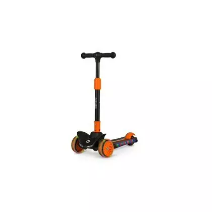 Trotineta, Lionelo, Timy, Copii, Ultrapliabila, Pana la 50 Kg, Cu design ergonomic, Cu lumini LED, 26 5 x 60 x 64-76 cm, 3 ani+, Portocaliu/Negru