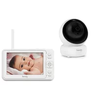 Videofon, Lionelo, Babyline 8.3, Cu termometru, Cu melodii, Comunicare in 2 sensuri, Rotire 360 grade, Alb