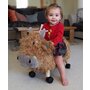 Little Bird Told Me - Vacuta Hubert Highland, Ride On Animal Toy, pentru copii de peste 1 an, Cadru robust din lemn, Scaun captusit - 3