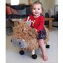 Little Bird Told Me - Vacuta Hubert Highland, Ride On Animal Toy, pentru copii de peste 1 an, Cadru robust din lemn, Scaun captusit - 4