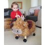 Little Bird Told Me - Vacuta Hubert Highland, Ride On Animal Toy, pentru copii de peste 1 an, Cadru robust din lemn, Scaun captusit - 5
