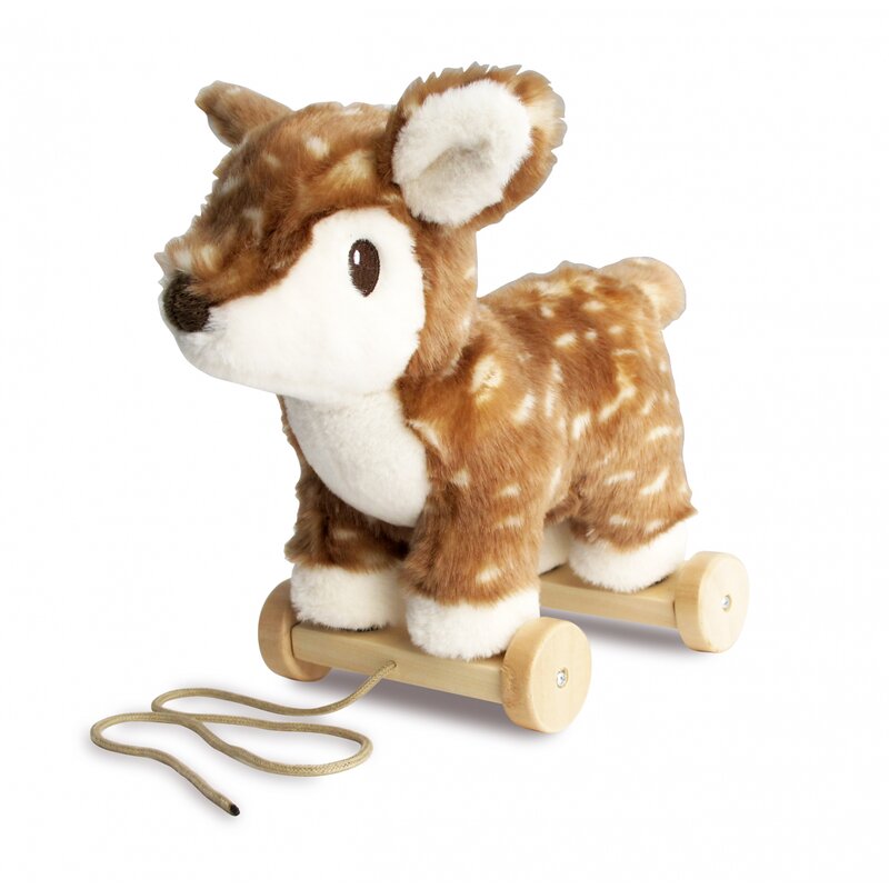 Little Bird Told Me - Willow Deer Pull Along Toy cu roti detasabile, pentru copii