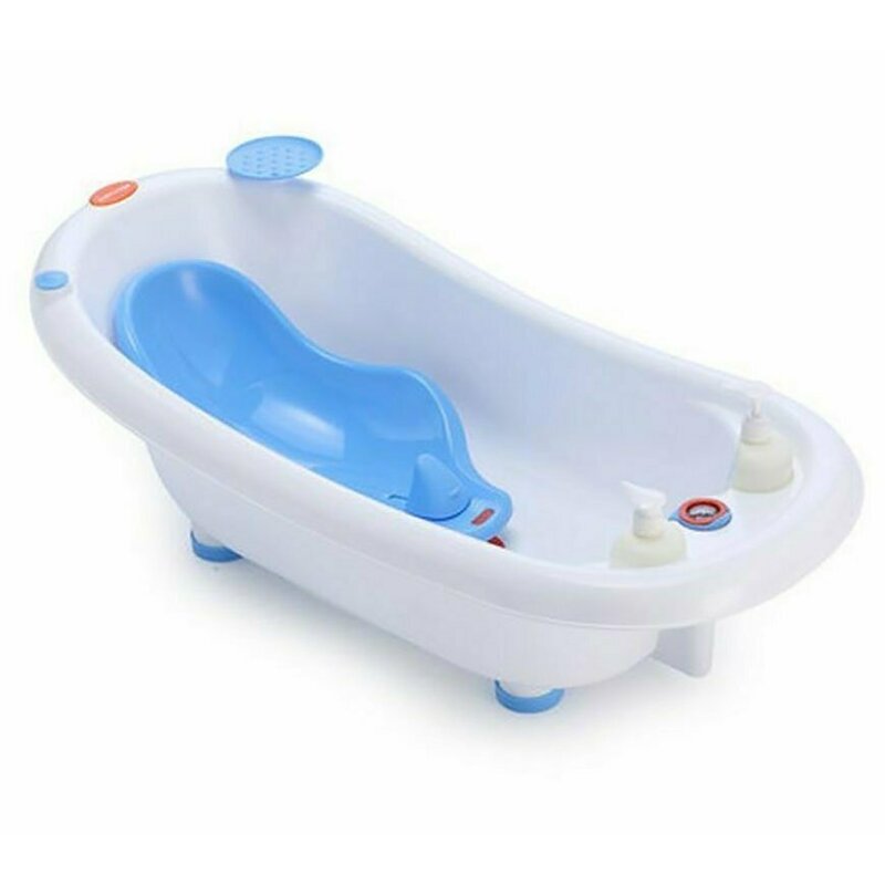 Little mom - cadita ergonomica cu reductor detasabil si termometru blue