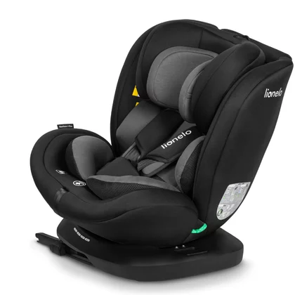 Scaun auto, Lionelo, Bastiaan i-Size, 4 in 1, Protectie laterala, Cu spatar inclinabil in 4 pozitii, Cu tetiera reglabila in 7 pozitii, Rotire 360 grade, Top Tether, 0-36 Kg, 40-150 cm, Cu Isofix, Conform cu ECE R129/03, Gri