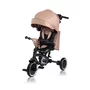 Tricicleta copii, Lionelo, Tris Plus, Ultrapliabila, Multifunctionala, Pana la 25 kg, Inclinare spatar in fata si in spate, Suport picioare, Control al directiei, Scaun reversibil, Rotire 360 grade, Conform cu EN71, 9 luni-5 ani, Bej - 3