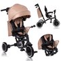 Tricicleta copii, Lionelo, Tris Plus, Ultrapliabila, Multifunctionala, Pana la 25 kg, Inclinare spatar in fata si in spate, Suport picioare, Control al directiei, Scaun reversibil, Rotire 360 grade, Conform cu EN71, 9 luni-5 ani, Bej - 5