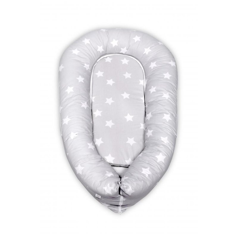 Lorelli - baby nest 3 in 1, 110 x 70 x 15 cm, husa bumbac ranforce, stars grey