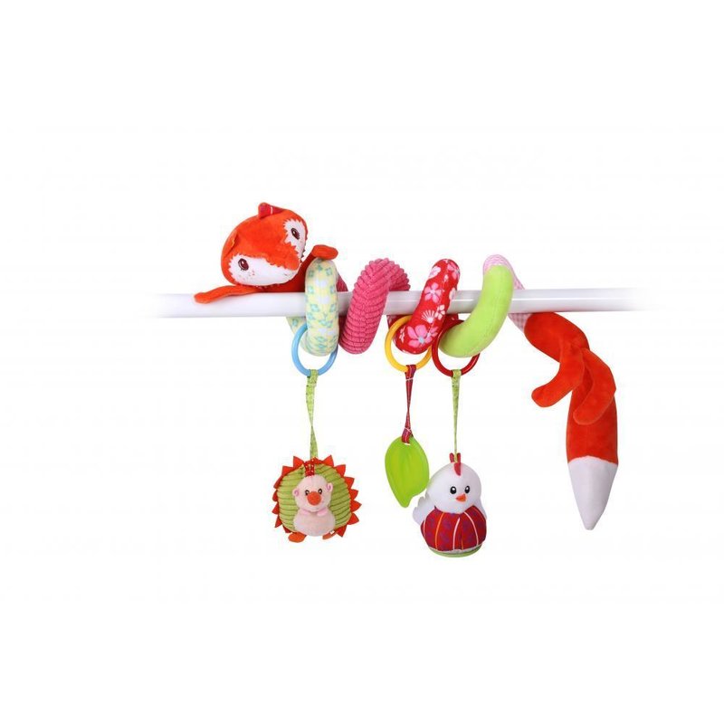 Lorelli - jucarie spirala din plus zornaitoare cu oglinda fox, 21 cm