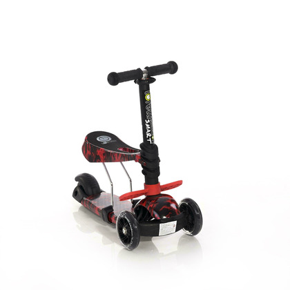 Lorelli Junior - Trotineta Smart Cu 3 roti, Cu sezut Fire, Rosu, Resigilat