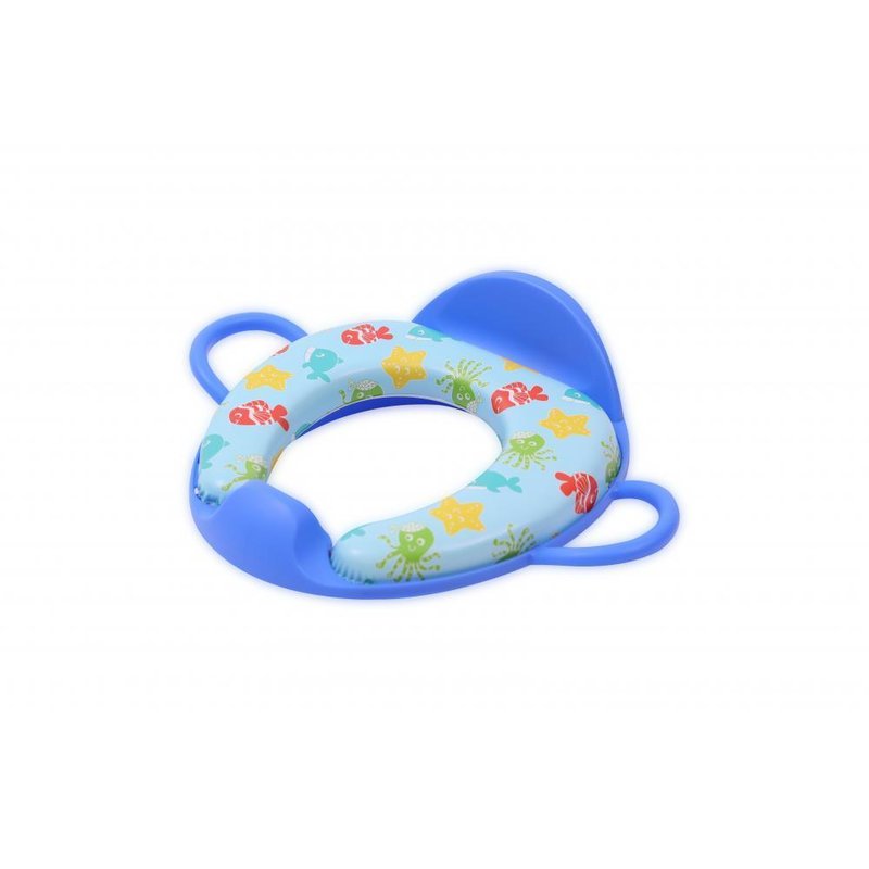Lorelli - reductor moale pentru toaleta, cu manere, cu spatar, fish blue