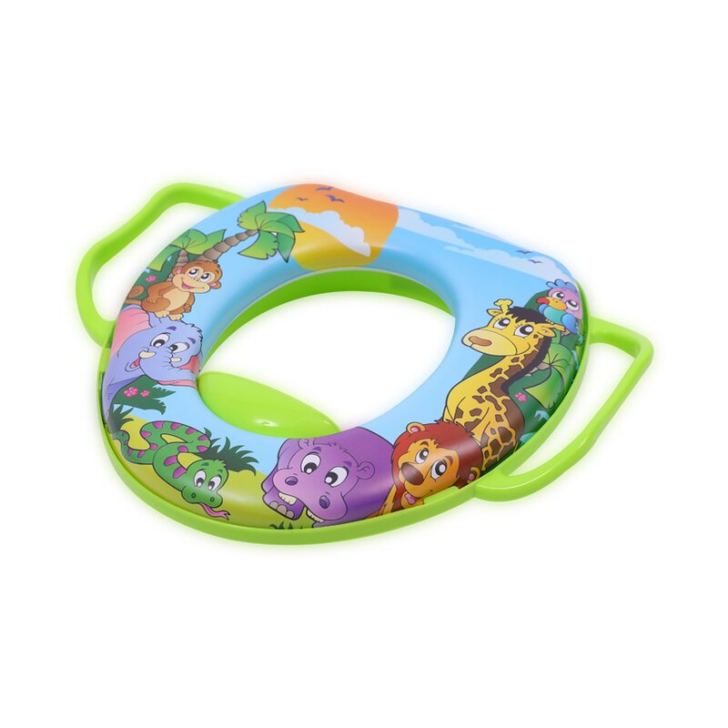 Lorelli - reductor moale pentru toaleta, cu manere, jungle green