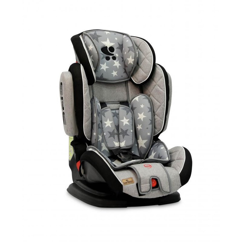 scaun auto copii cu pozitie de somn Lorelli - Scaun auto Magic Stars Spatar reglabil, Pozitie de somn, Protectie laterala, 9-36 Kg, Gri