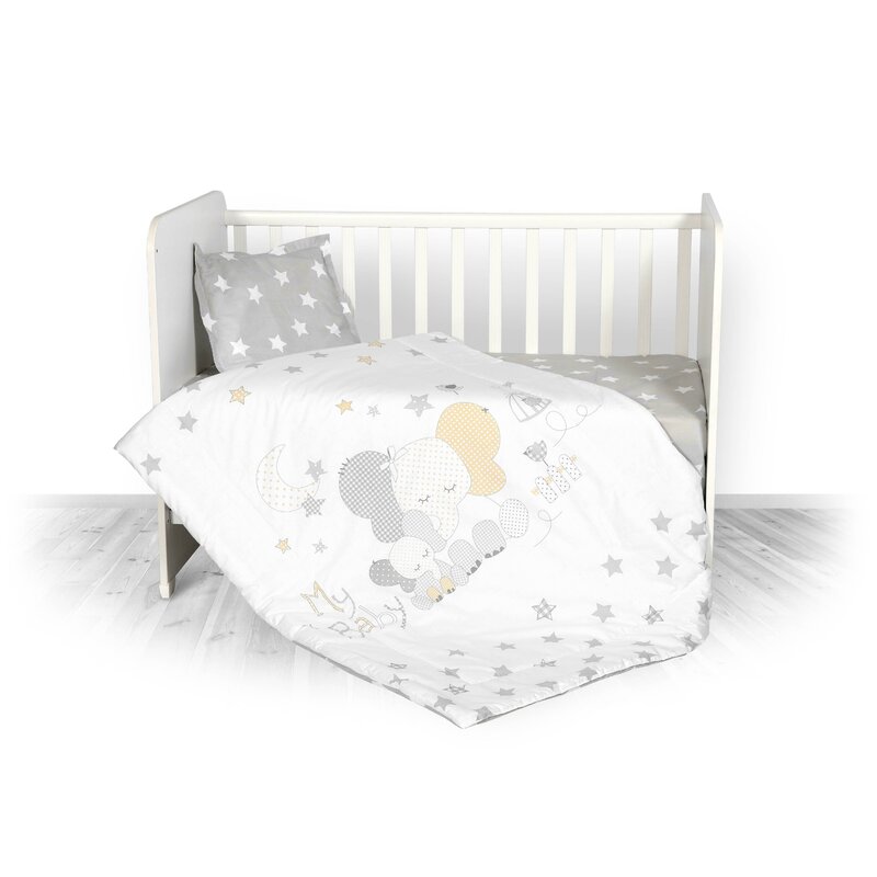 Lorelli - set de lenjerie pat 3 piese, grey elephant
