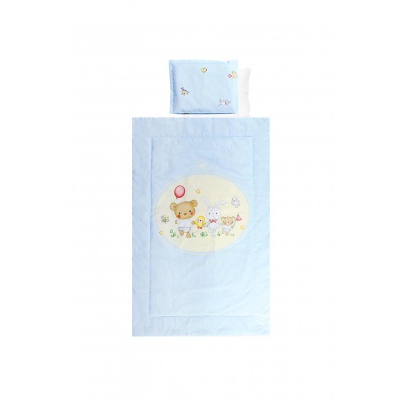 Lorelli - set lenjerie pat 3 piese, bumbac ranforce, bear party blue