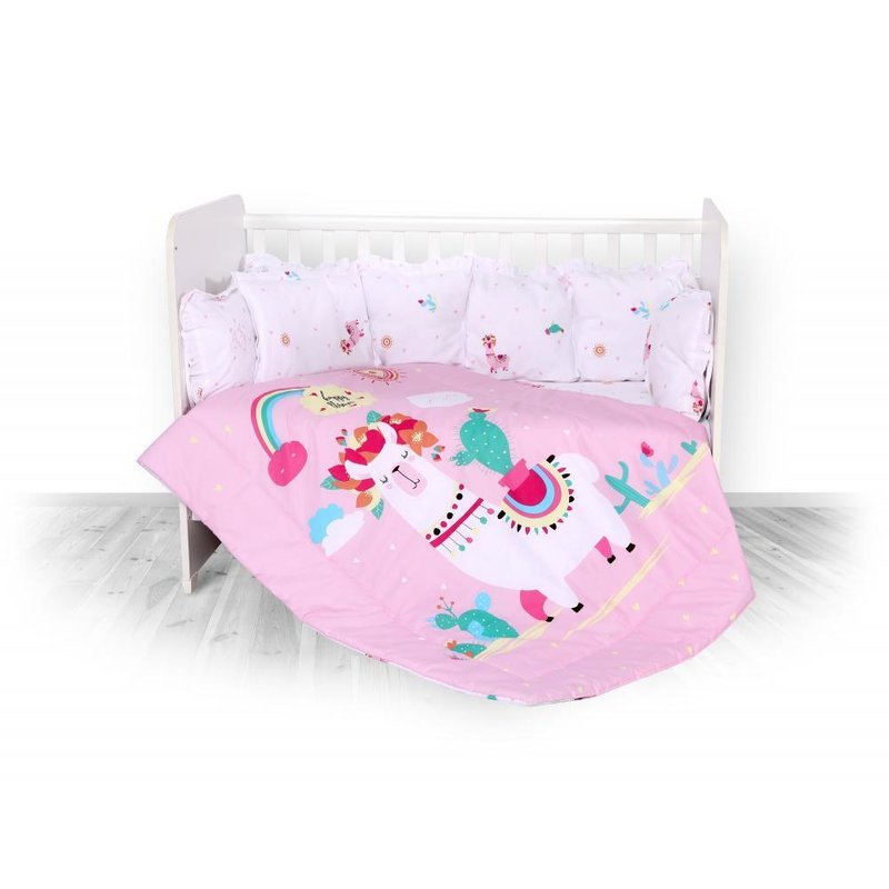 Lorelli - set lenjerie pat , bumbac ranforsat , 7 piese , lili happy lama