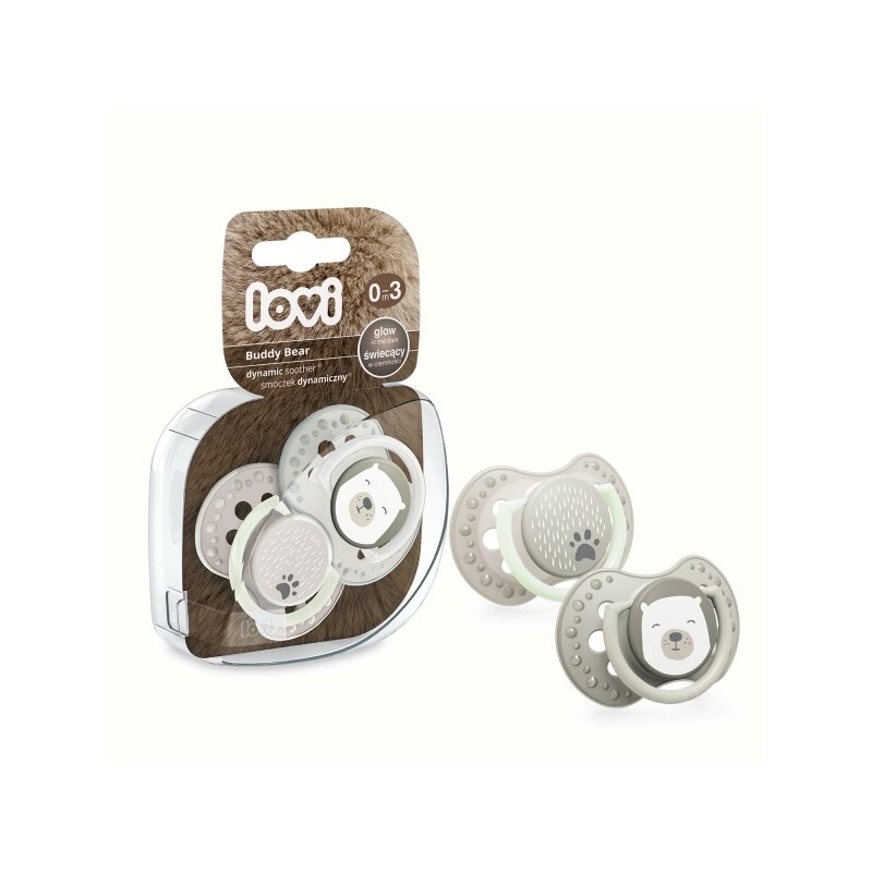 Lovi - SUZETA SILICON DYNAMIC 0-3M 2 PCS BUDDY BEAR - 22/863