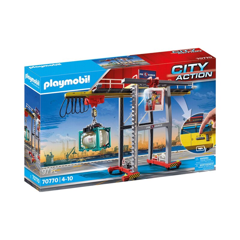 Playmobil - macara de marfa , city action , cu container