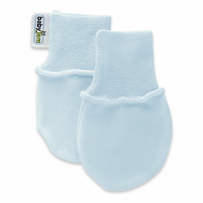 Manusi, BabyJem, Baby Glove, Pentru bebelusi, Din bumbac, 12x7 cm, 0 luni+, Albastru