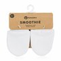 Manusi pentru nou-nascuti, Petite&Mars, Smoothie, Bumbac 100%, Material moale si respirabil, Protectie impotriva zgarieturilor, Manseta lata, 2 straturi, 6 x 10 cm, 0 luni+, Alb - 1