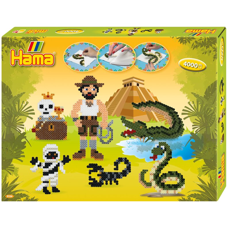 Hama - margele de calcat midi in cutie, aventuri, 4000 margele