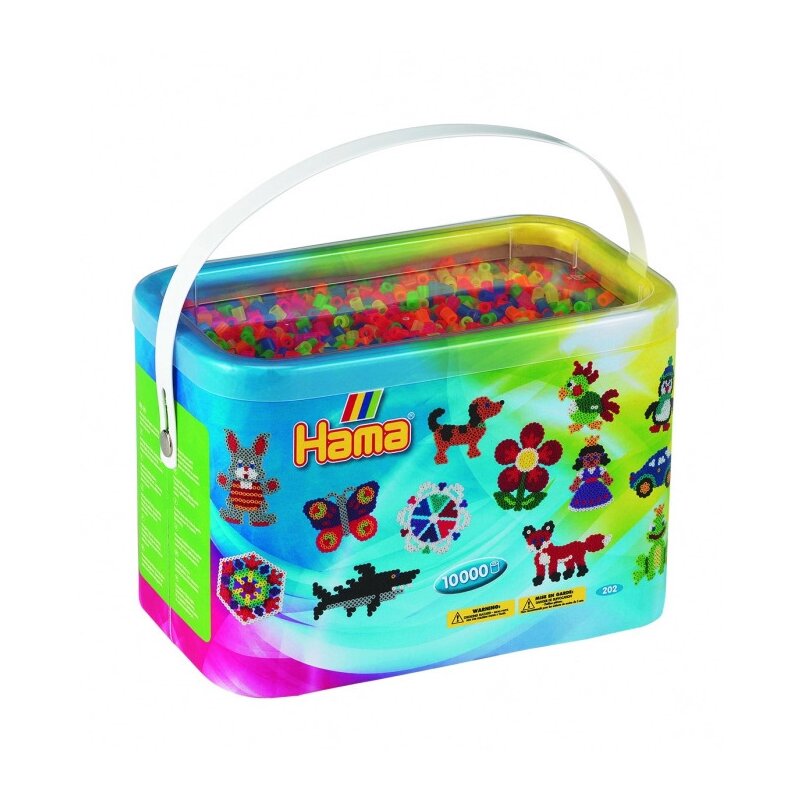 Hama - set margele de calcat mix 6 culori neon model 2 midi