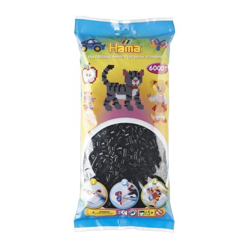Hama - set margele de calcat midi, negru