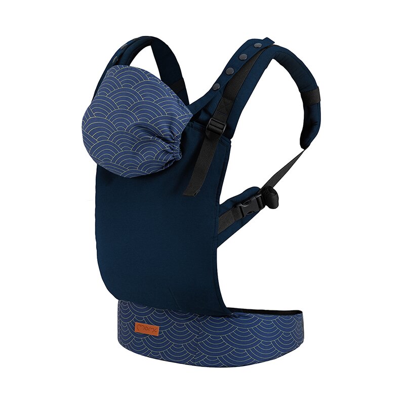Momi - marsupiu ergonomic collet , navy, 2 pozitii, albastru