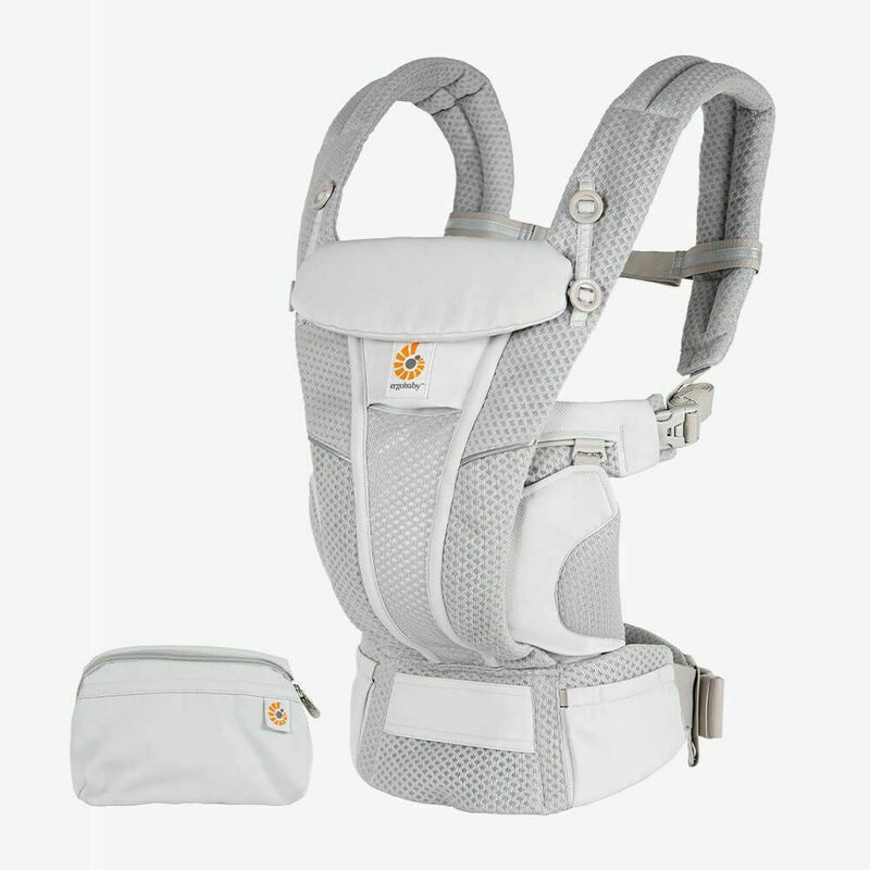 Ergobaby - marsupiu ergonomic omni breeze , pearl, din poliester, 4 pozitii, gri