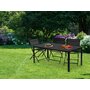 Masa de Gradina, 6 persoane, 156 X 78 cm, otel vopsit cu pulbere, imita lemnul, Modern Home, Black - 3