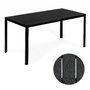 Masa de Gradina, 6 persoane, 156 X 78 cm, otel vopsit cu pulbere, imita lemnul, Modern Home, Black - 5
