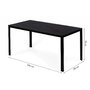 Masa de Gradina, 6 persoane, 156 X 78 cm, otel vopsit cu pulbere, imita lemnul, Modern Home, Black - 6