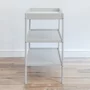 Masa infasat pentru bebelusi, lemn masiv, Gri 76 x 44 x 86 cm, Cu 2 Rafturi De Depozitare Inalte,inclus Saltea din spuma, husa detasabila bumbac, Woodies, 40 x 70 cm - 3