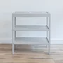 Masa infasat pentru bebelusi, lemn masiv, Gri 76 x 44 x 86 cm, Cu 2 Rafturi De Depozitare Inalte,inclus Saltea din spuma, husa detasabila bumbac, Woodies, 40 x 70 cm - 4