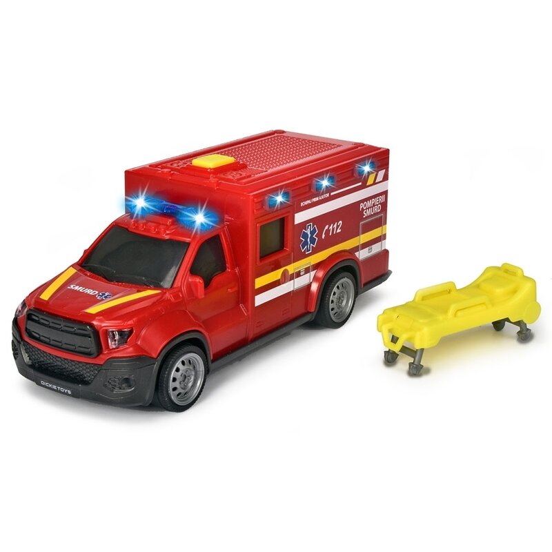 Dickie toys - ambulanta city ambulance smurd cu accesorii