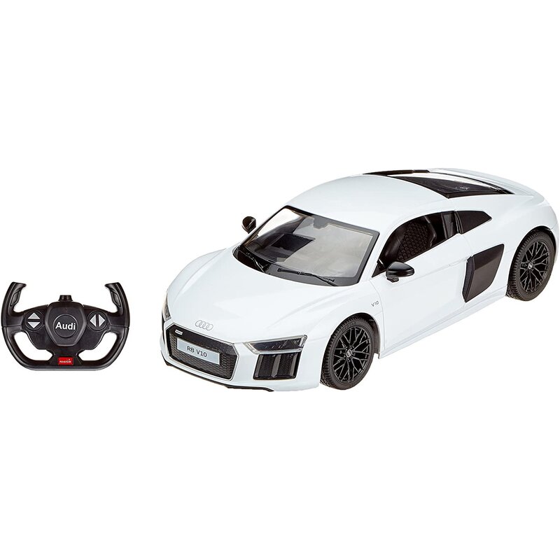 Rastar - masinuta cu telecomanda audi r8 , scara 1:14, alb