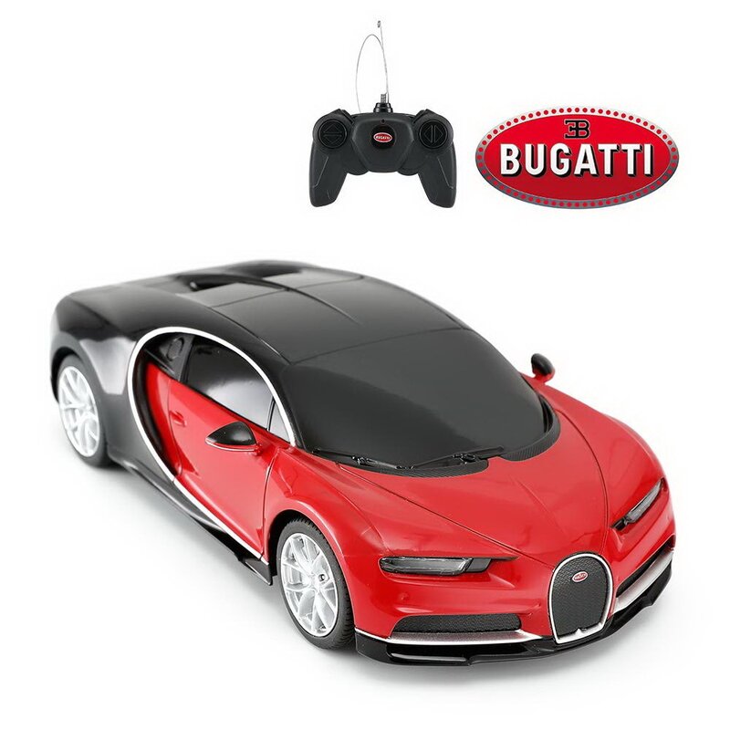 Rastar - masinuta cu telecomanda bugatti chiron , scara 1:24, rosu