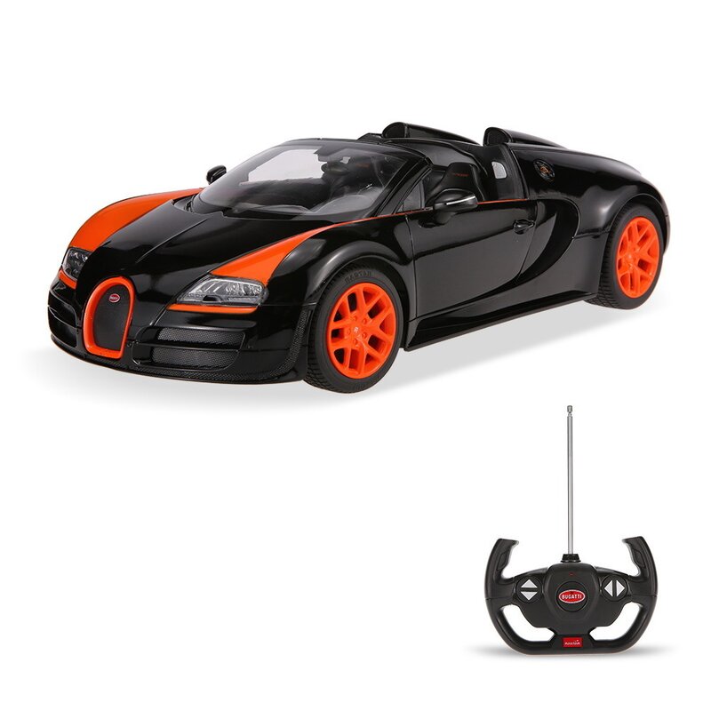 Rastar - masinuta cu telecomanda bugatti grand sport vitesse , scara 1:14, negru
