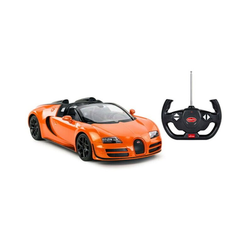 Rastar - masinuta cu telecomanda bugatti grand sport vitesse , scara 1:14, portocaliu
