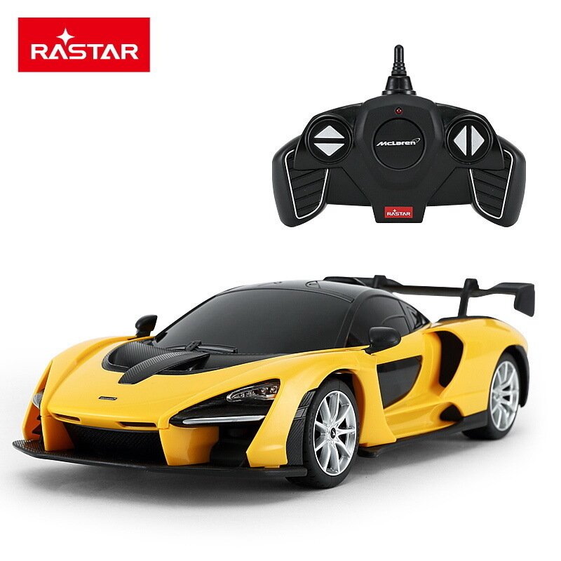 Rastar – Masinuta cu telecomanda Mclaren Senna , Scara 1:18, Galben Jucarii & Cadouri