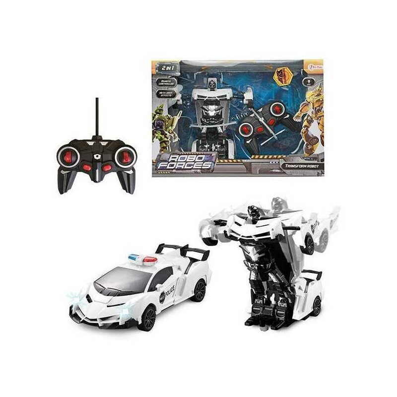 Masina de politie Transformer Roboforces, cu telecomanda si lumini Toi-Toys TT25854A