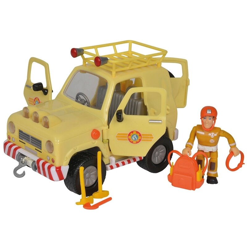 Simba - masina mountain 4x4 cu accesorii, cu figurina pompierul sam