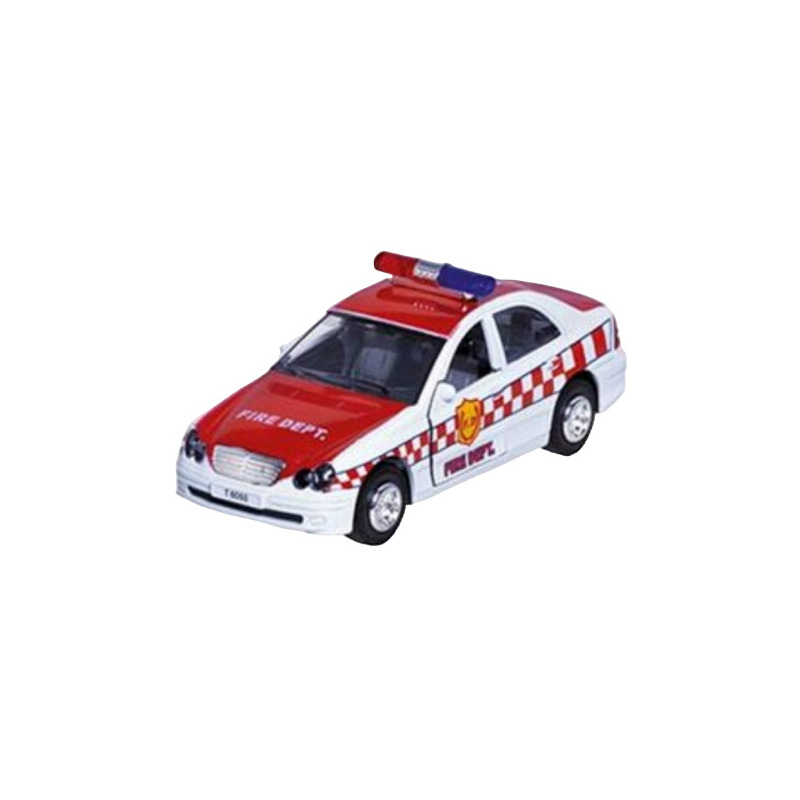 Masinuta die cast cu sunete si lumini, 15 cm, pompieri, alba Jucarii & Cadouri