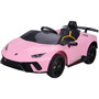 Masinuta electrica Chipolino Lamborghini Huracan pink cu scaun din piele si roti EVA - 1