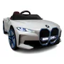Masinuta electrica cu telecomanda, roti din spuma EVA, scaun din piele ecologica, varsta 1-5 ani, BMW I4 - Alb - 2