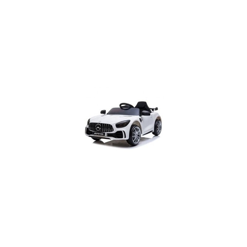 R-Sport - Masinuta electrica cu telecomanda, roti din spuma EVA si scaun din piele Mercedes GTR - Alb